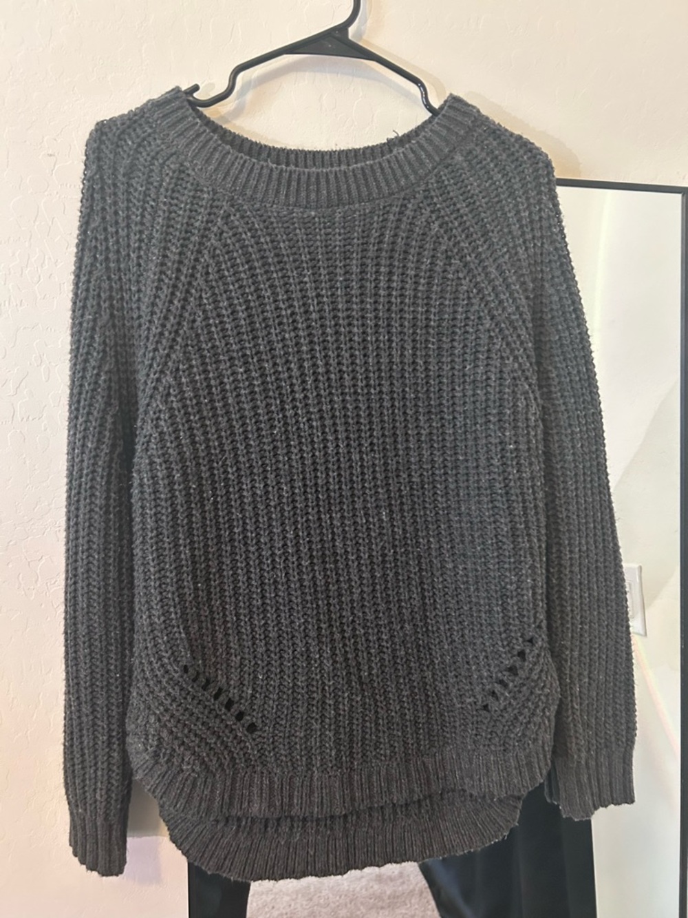 Cozy Ribbed Knit Women's Sweater - Dark Gray